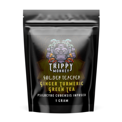 Trippy Monkey Ginger Turmeric Green Tea sold by Pacific Shrooms