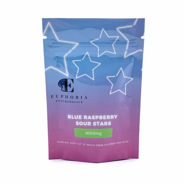 Euphoria Psychedelics - Sour Stars Blue Raspberry Gummies (1000mg)