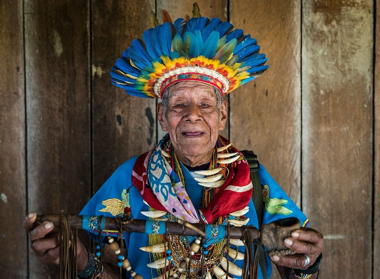 Traditional shaman at Aslepay Shamanic Center, an ayahuasca retreat in Mocoa Colombia