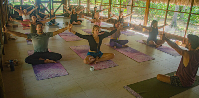 Yoga class with Marco at Ancestral Retreats, an ayahuasca retreat Juan de Acosta Colombia