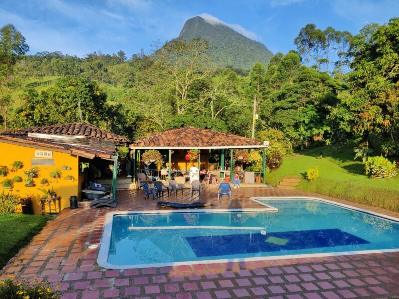 The swimming pool at Lawayra retreat in Fredonia Colombia.