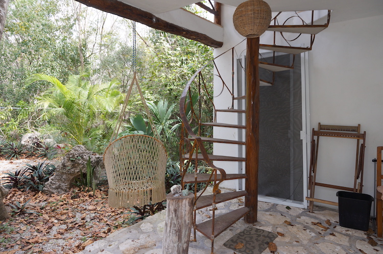 Common area and chair at Bliss Eden Ayahuasca Retreat in Tulum, Quintana Roo, Mexico