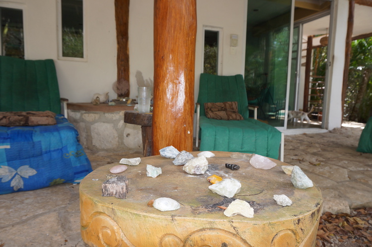 Common area at Bliss Eden Ayahuasca Retreat in Tulum, Quintana Roo, Mexico.