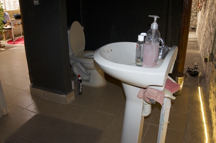 Sink and toilet at Bluaya Psilocybin Retreat in Playa del Carmen, Mexico