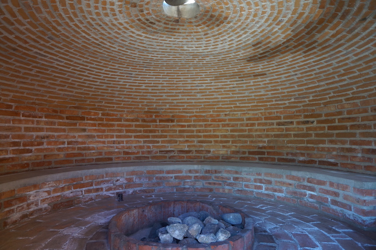 Inside of temazcal sauna at Casa Santa Isabel Ibogaine Treatment Center in Rosarito Beach Mexico