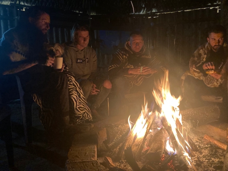 Campfire after the ceremony at Colibrí Garden Ayahuasca Retreat in Santa Elena Medellin Colombia