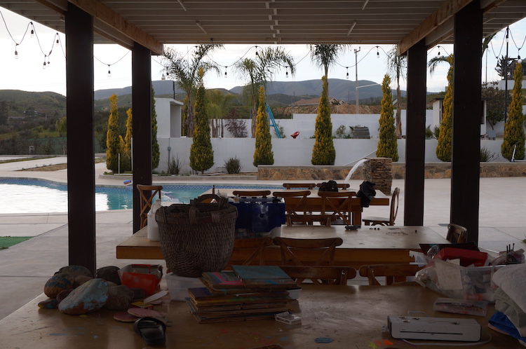 The pool and craft center at Iboga Protocol Ibogaine Retreat in Ensenada Mexico.