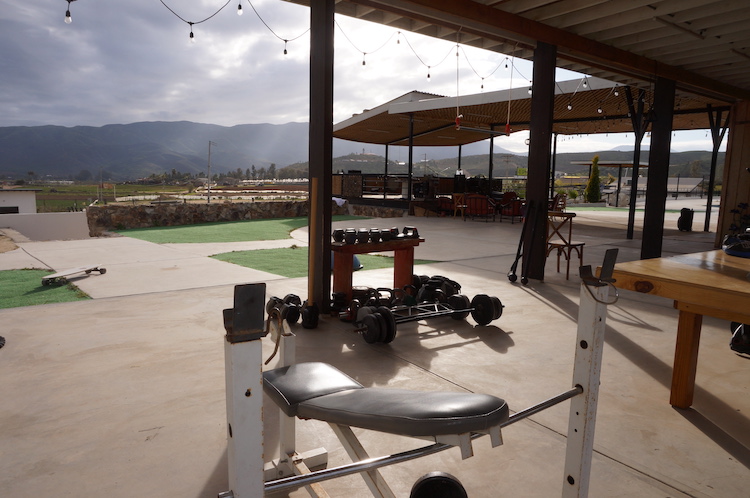 Outdoor exercise area at Iboga Protocol Ibogaine Retreat in Ensenada Mexico.