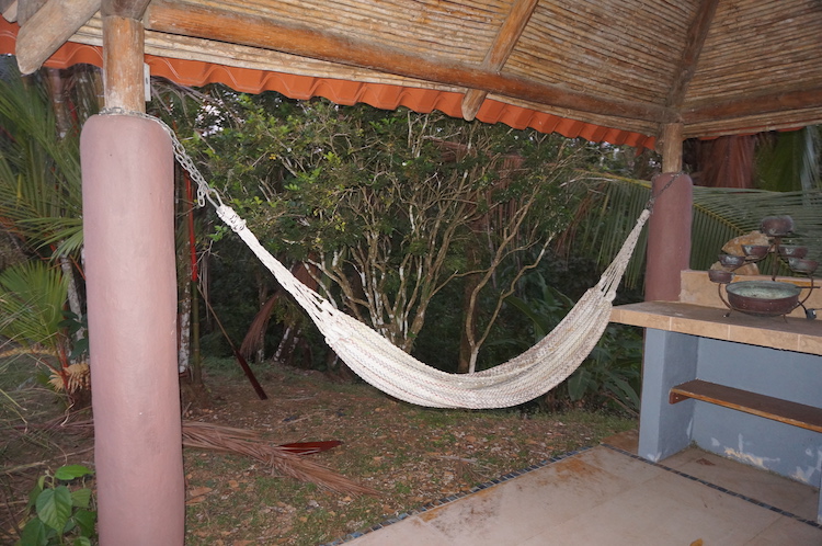 Poolside hammock at Divina Vida Cacao Retreat in San Gerardo, Puntarenas, Costa Rica