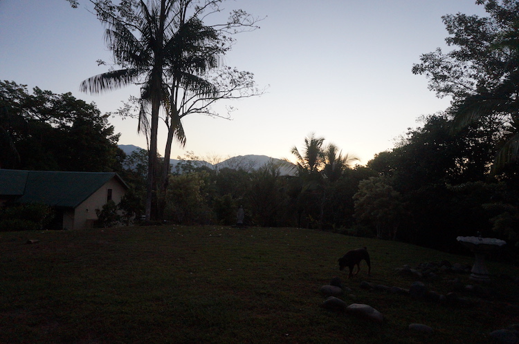 The sunset at Divina Vida Cacao Retreat in San Gerardo, Puntarenas, Costa Rica