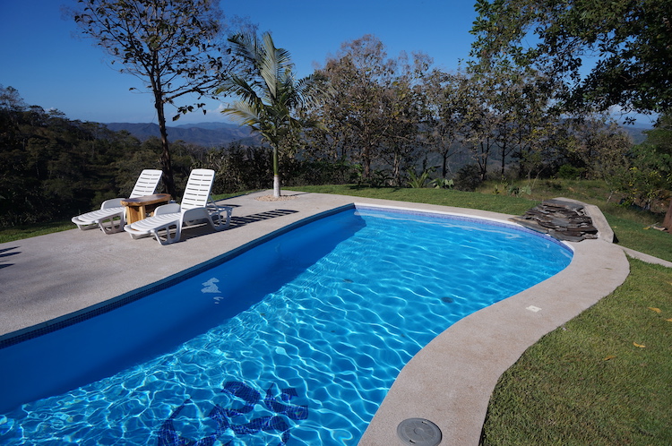 The pool at Om Jungle Medicine Ayahuasca Retreat in Samara, Guanacaste, Costa Rica