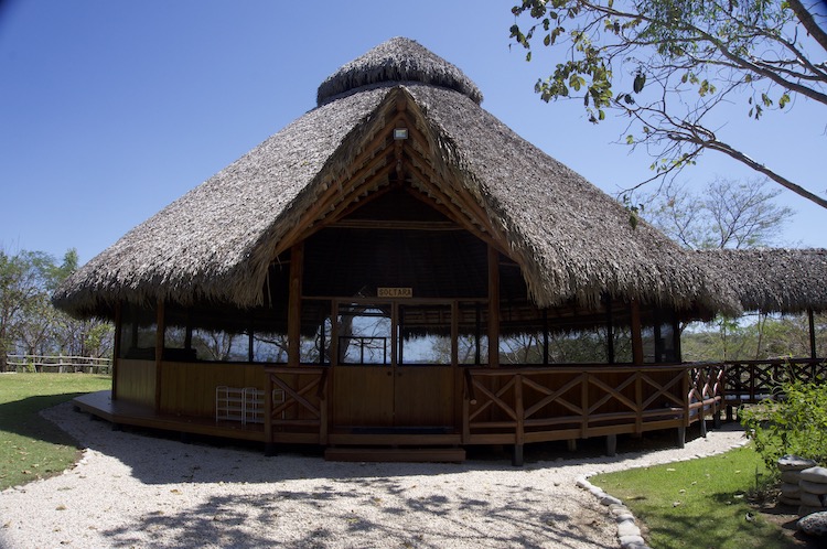 A view of the maloca at Soltara Healing Center Ayahuasca Retreat in Paquera, Costa Rica