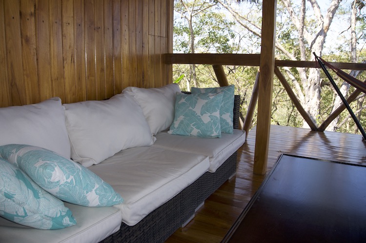 Outdoor sitting area at Soltara Healing Center Ayahuasca Retreat in Paquera, Costa Rica