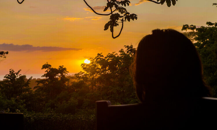 The sunset over Kambo Casita, one of many ayahuasca retreats in costa rica.