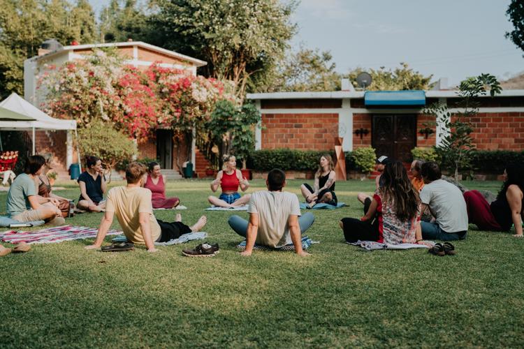 Yoga class at Ready to Heal Psilocybin Retreat in Mexico City