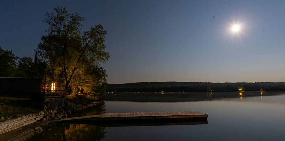 The beautiful lake view and optimal star-gazing at night at Dimensions Algonquin Highlands Psychedelic Retreat Haliburton Ontario