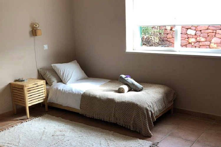 Nice and clean single bed room at Intuitive Kasham Psilocybin Retreat Faro Portugal