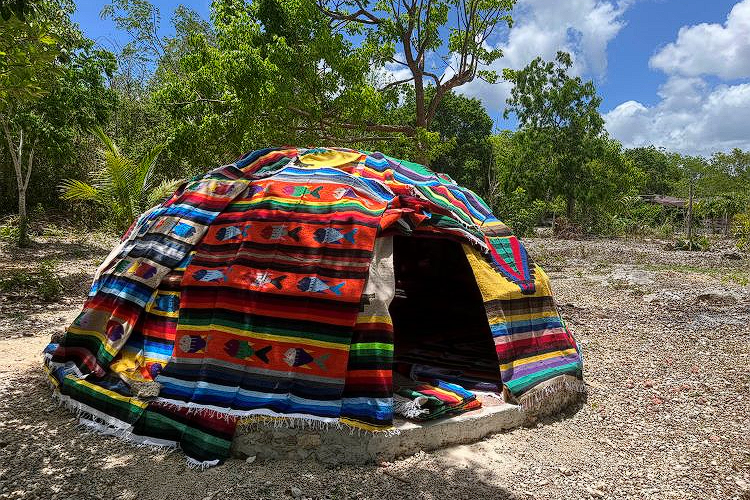 Camp tent fabric style at Bluestone Ayahuasca Retreat Cancun Mexico