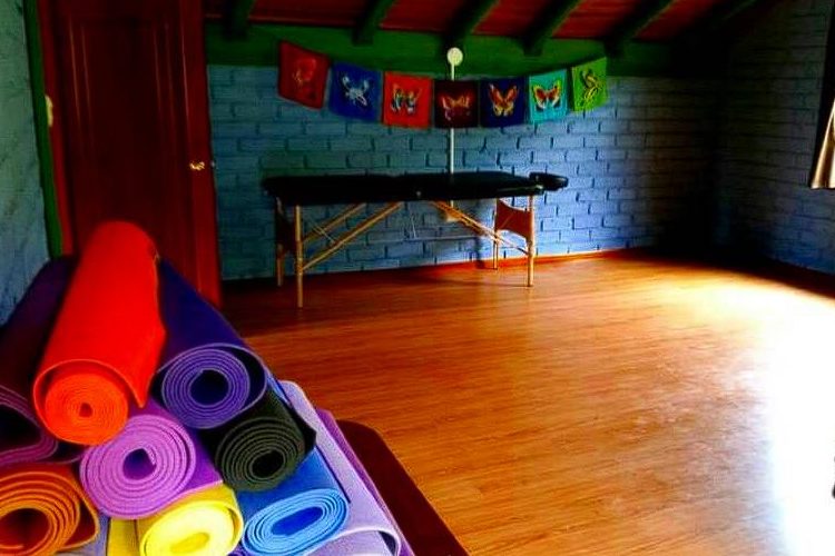 The yoga studio at Gaia Sagrada Ayahuasca Retreat Cuenca Ecuador