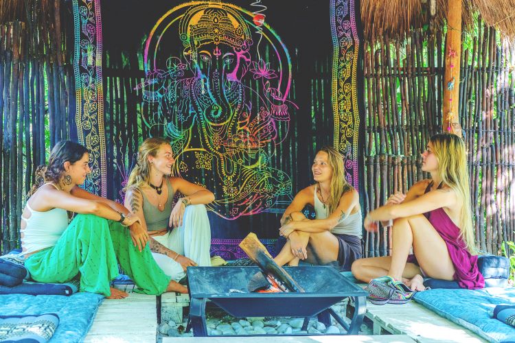 The new area for sharing circles process at One Breath of Yoga Psychedelic Retreat Puerto Morelos Mexico