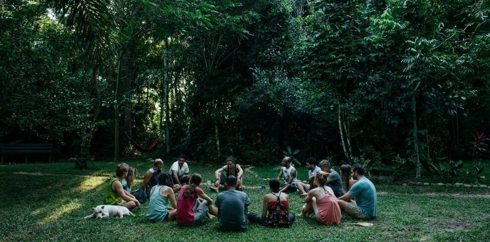 Strength in Connection: Weaving Hearts and Minds in Our Retreat Integration Circle. Together, we rise! here at Nimea Kaya Healing Center Ayahuasca Retreat in Pucallpa Ucayali, Peru