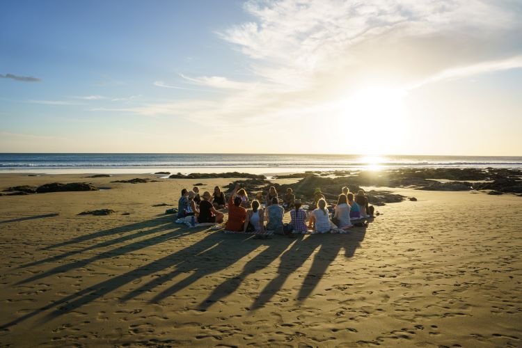 Sharing Our Hearts by the Shore: Beachside Circles Where Stories Become Waves and Connections Run Deep at Peace Retreat Costa Rica - Psilocybin and Ayahuasca Retreats in Paraiso