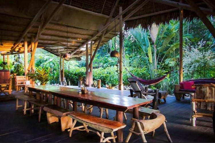 Savoring the flavors of nature in every bite, with a dining room view that takes our breath away here at Shanti Wasi 3-Day Ayahuasca Retreat in Puerto Jimenez, Costa Rica