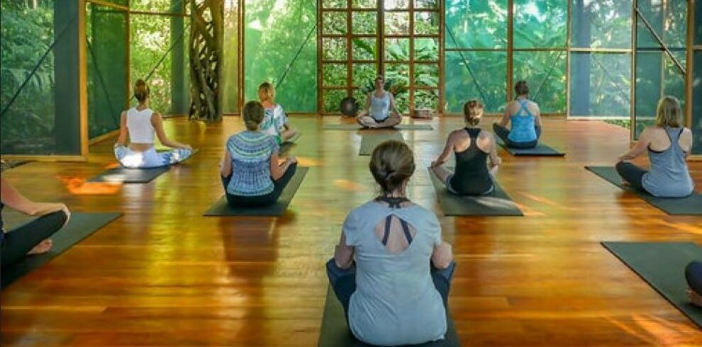Embracing the beauty of nature as we flow through our yoga practice, one breath at a time here at Shanti Wasi 3-Day Ayahuasca Retreat in Carbonera, Costa Rica