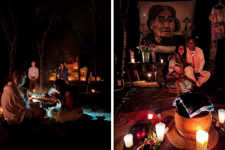 As the sun sets, we gather for an evening ceremony, a moment suspended in the warmth of shared light and unity here at Anarerere Psychedelic Retreat Playa Del Carmen, Mexico.