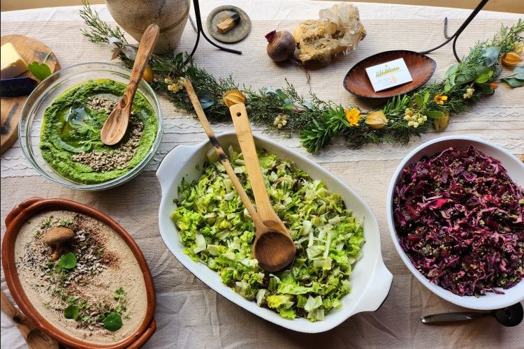 Nature's bounty transforms under our hands into a vibrant mosaic of wellness. In this moment of food preparation, each vegetable and plant whispers the story of health, vitality, and the earth's generous heart here at Birthing an Ancient Future in Faro, Portugal.